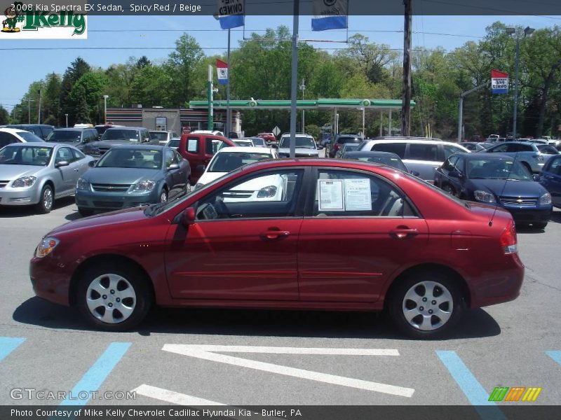 Spicy Red / Beige 2008 Kia Spectra EX Sedan