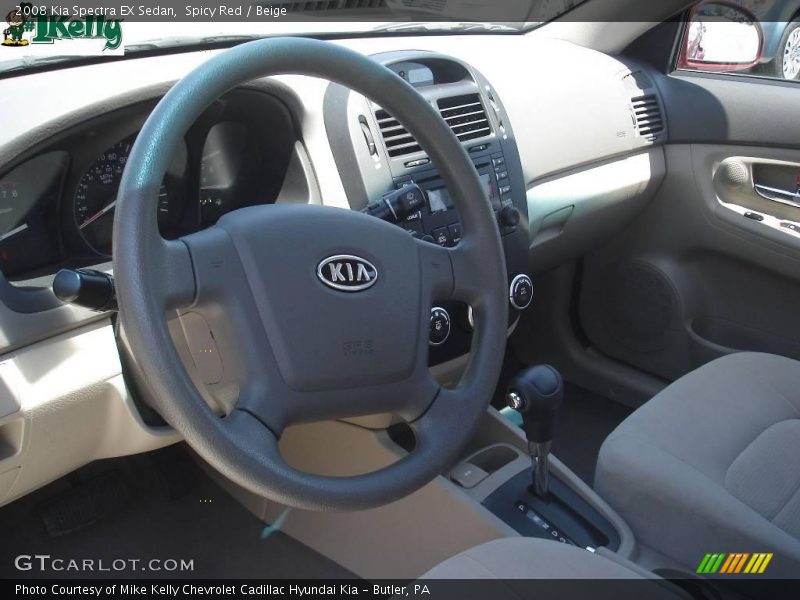 Spicy Red / Beige 2008 Kia Spectra EX Sedan
