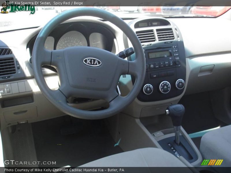Spicy Red / Beige 2008 Kia Spectra EX Sedan