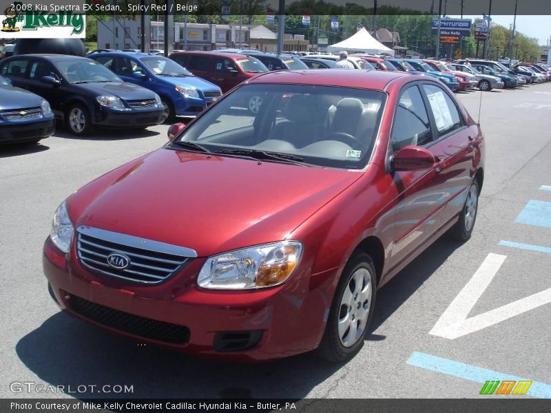 Spicy Red / Beige 2008 Kia Spectra EX Sedan