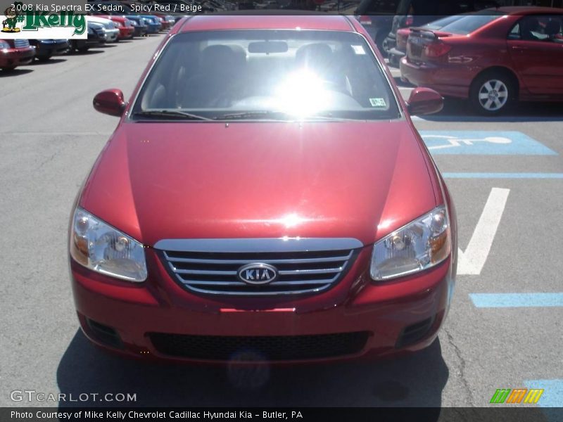 Spicy Red / Beige 2008 Kia Spectra EX Sedan