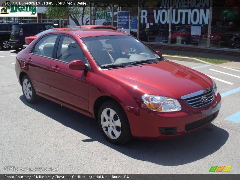 Spicy Red / Beige 2008 Kia Spectra EX Sedan
