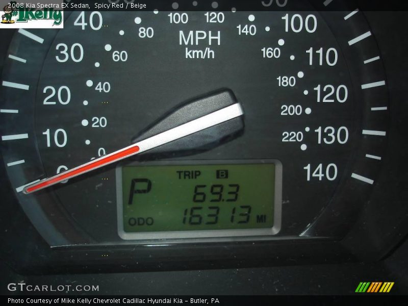 Spicy Red / Beige 2008 Kia Spectra EX Sedan