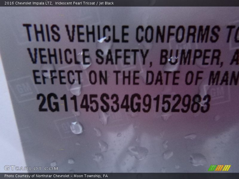 Iridescent Pearl Tricoat / Jet Black 2016 Chevrolet Impala LTZ