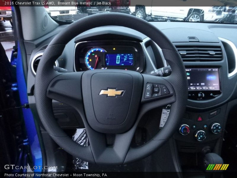Brilliant Blue Metallic / Jet Black 2016 Chevrolet Trax LS AWD