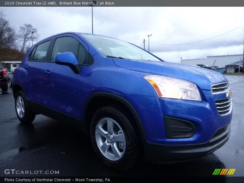 Brilliant Blue Metallic / Jet Black 2016 Chevrolet Trax LS AWD