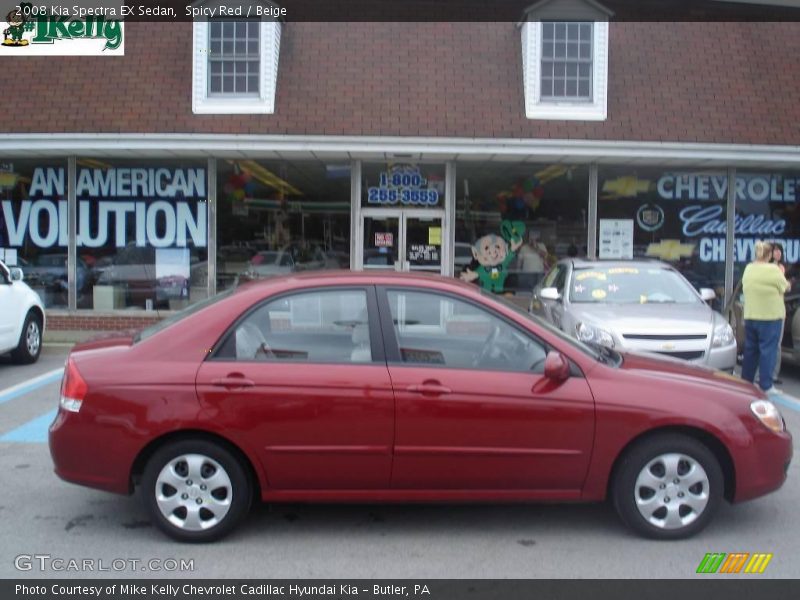 Spicy Red / Beige 2008 Kia Spectra EX Sedan