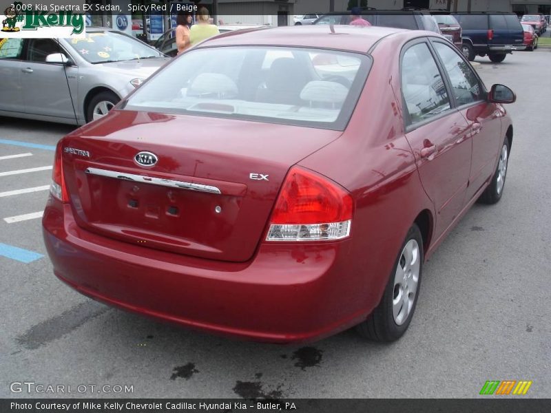 Spicy Red / Beige 2008 Kia Spectra EX Sedan