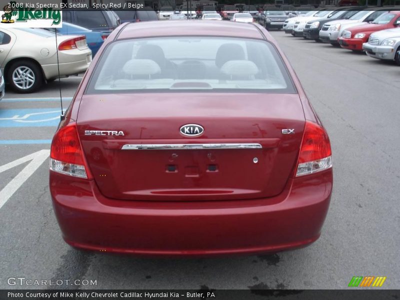 Spicy Red / Beige 2008 Kia Spectra EX Sedan