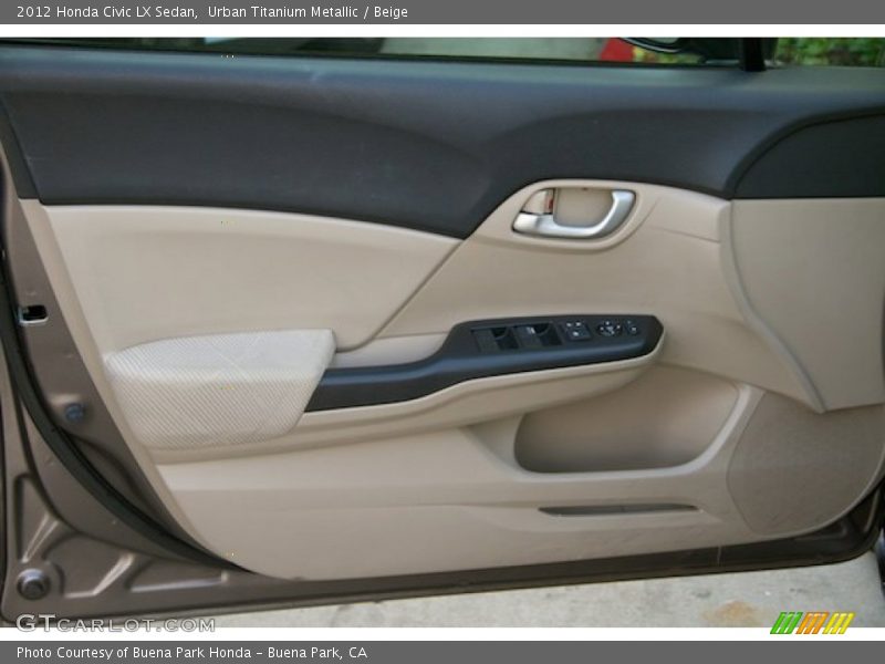 Urban Titanium Metallic / Beige 2012 Honda Civic LX Sedan