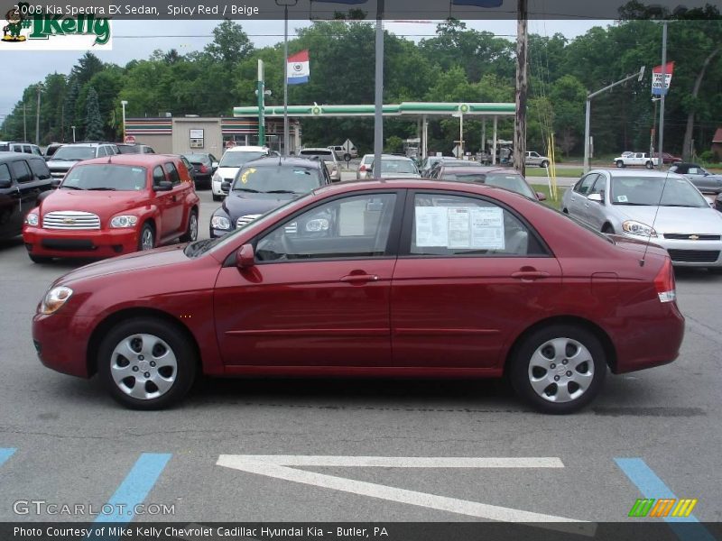 Spicy Red / Beige 2008 Kia Spectra EX Sedan