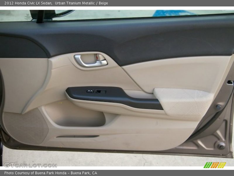 Urban Titanium Metallic / Beige 2012 Honda Civic LX Sedan