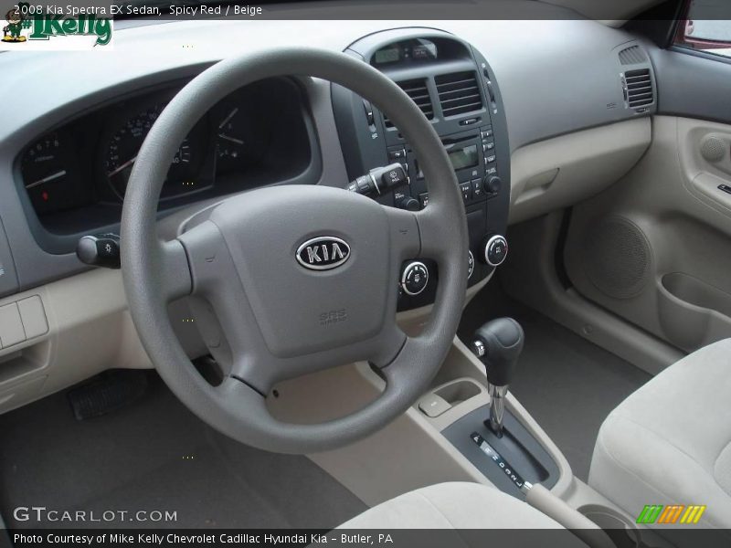 Spicy Red / Beige 2008 Kia Spectra EX Sedan