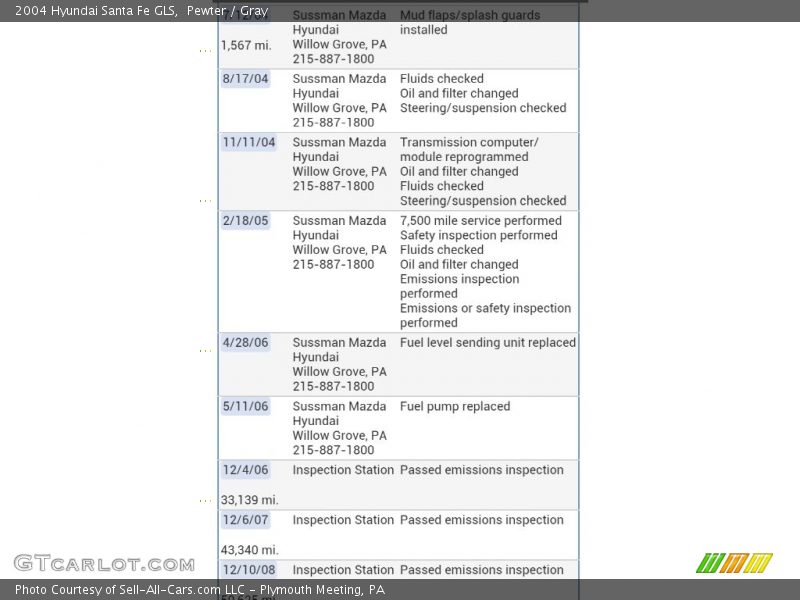 Pewter / Gray 2004 Hyundai Santa Fe GLS