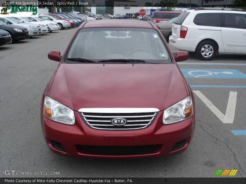 Spicy Red / Beige 2008 Kia Spectra EX Sedan