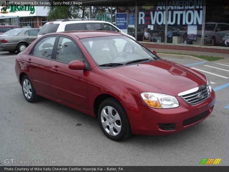 Spicy Red / Beige 2008 Kia Spectra EX Sedan