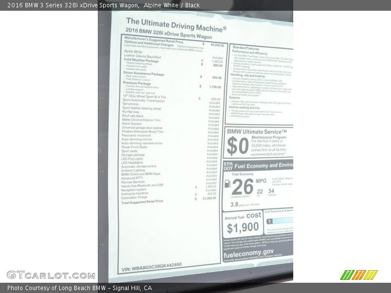 Alpine White / Black 2016 BMW 3 Series 328i xDrive Sports Wagon