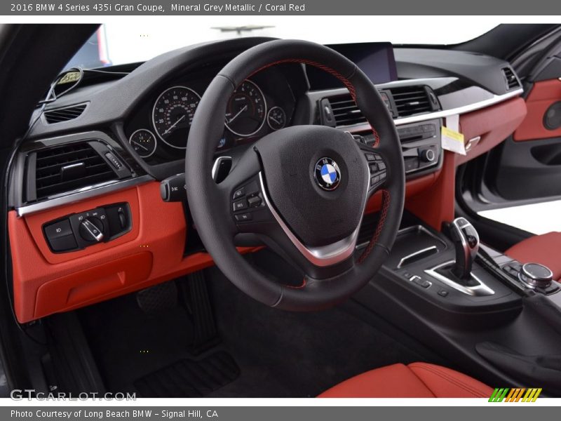 Mineral Grey Metallic / Coral Red 2016 BMW 4 Series 435i Gran Coupe