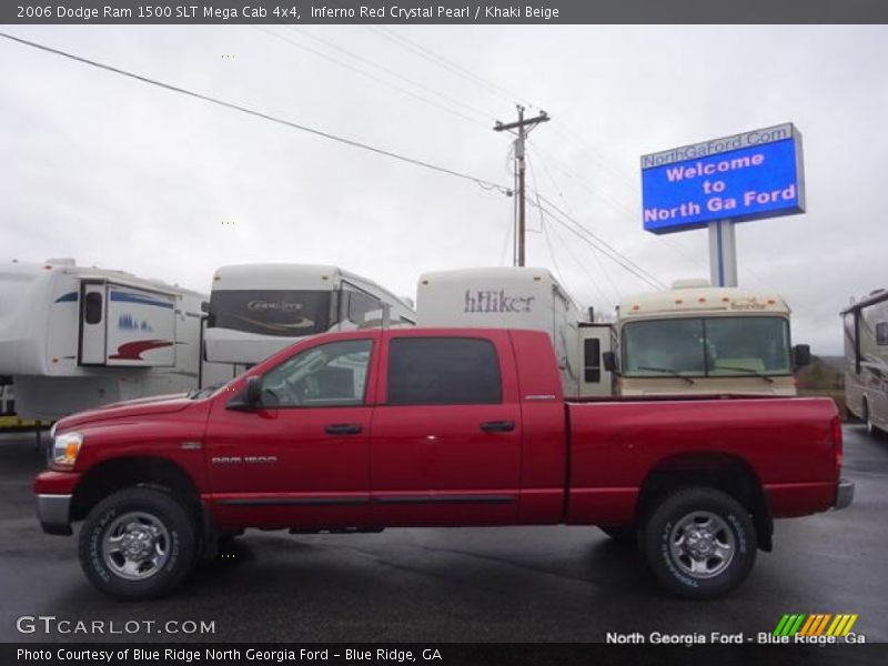 Inferno Red Crystal Pearl / Khaki Beige 2006 Dodge Ram 1500 SLT Mega Cab 4x4