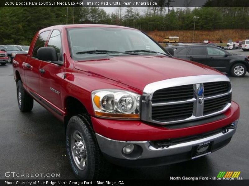 Inferno Red Crystal Pearl / Khaki Beige 2006 Dodge Ram 1500 SLT Mega Cab 4x4