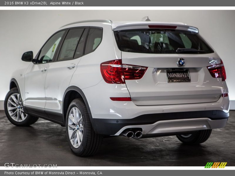 Alpine White / Black 2016 BMW X3 xDrive28i