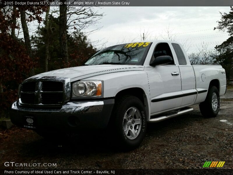 Bright White / Medium Slate Gray 2005 Dodge Dakota SLT Club Cab 4x4
