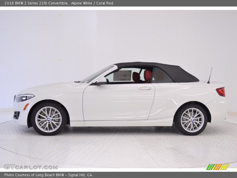Alpine White / Coral Red 2016 BMW 2 Series 228i Convertible