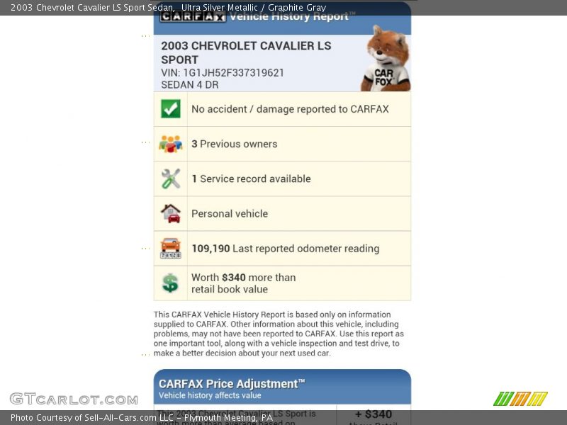 Ultra Silver Metallic / Graphite Gray 2003 Chevrolet Cavalier LS Sport Sedan