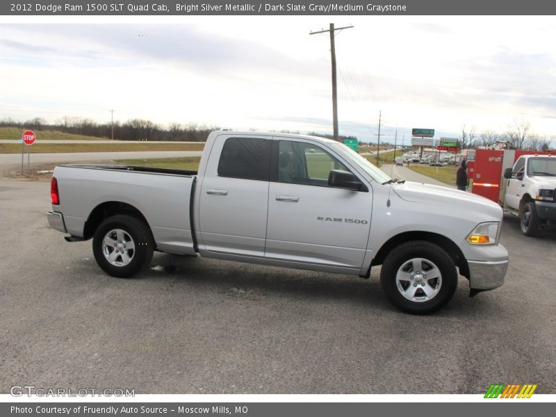 Bright Silver Metallic / Dark Slate Gray/Medium Graystone 2012 Dodge Ram 1500 SLT Quad Cab