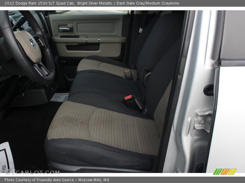 Bright Silver Metallic / Dark Slate Gray/Medium Graystone 2012 Dodge Ram 1500 SLT Quad Cab