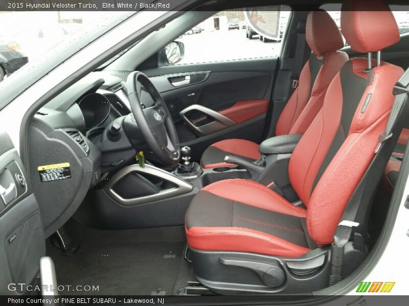Elite White / Black/Red 2015 Hyundai Veloster Turbo