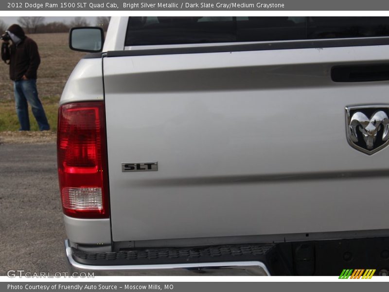 Bright Silver Metallic / Dark Slate Gray/Medium Graystone 2012 Dodge Ram 1500 SLT Quad Cab