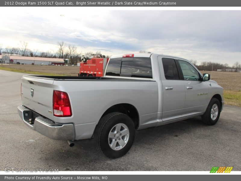 Bright Silver Metallic / Dark Slate Gray/Medium Graystone 2012 Dodge Ram 1500 SLT Quad Cab