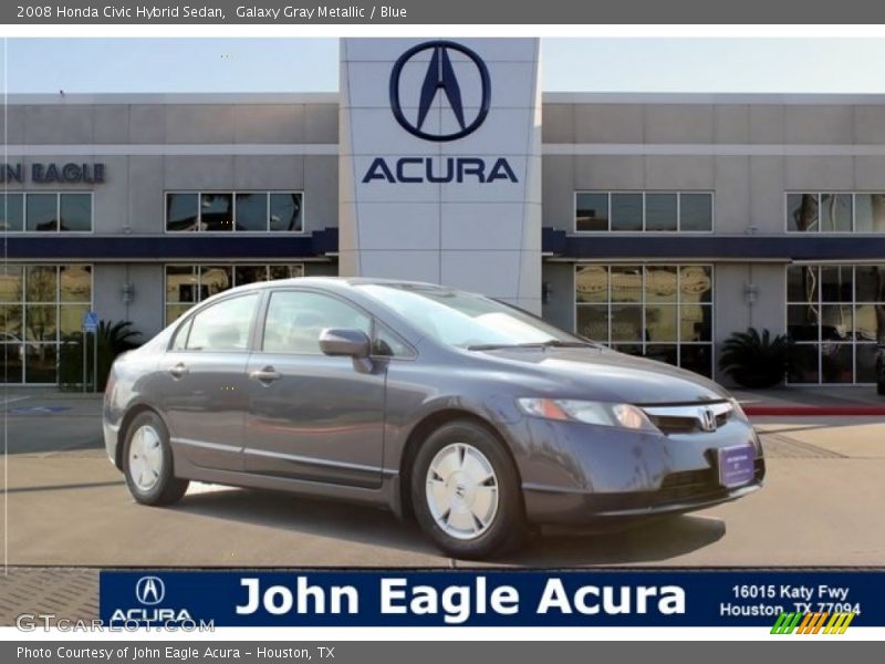 Galaxy Gray Metallic / Blue 2008 Honda Civic Hybrid Sedan