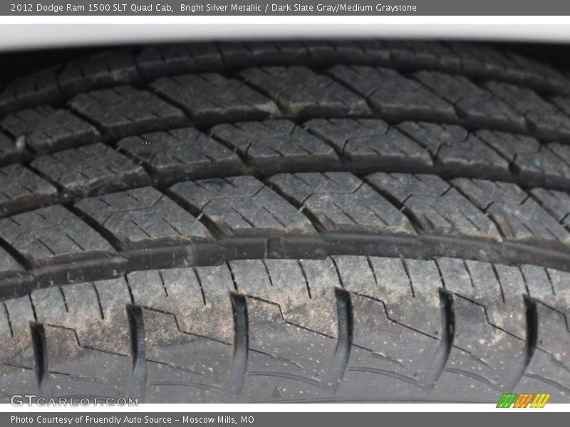 Bright Silver Metallic / Dark Slate Gray/Medium Graystone 2012 Dodge Ram 1500 SLT Quad Cab