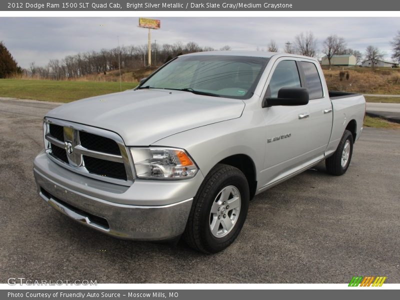 Bright Silver Metallic / Dark Slate Gray/Medium Graystone 2012 Dodge Ram 1500 SLT Quad Cab