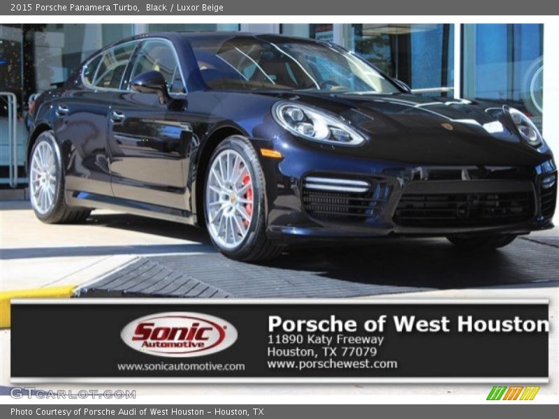 Black / Luxor Beige 2015 Porsche Panamera Turbo