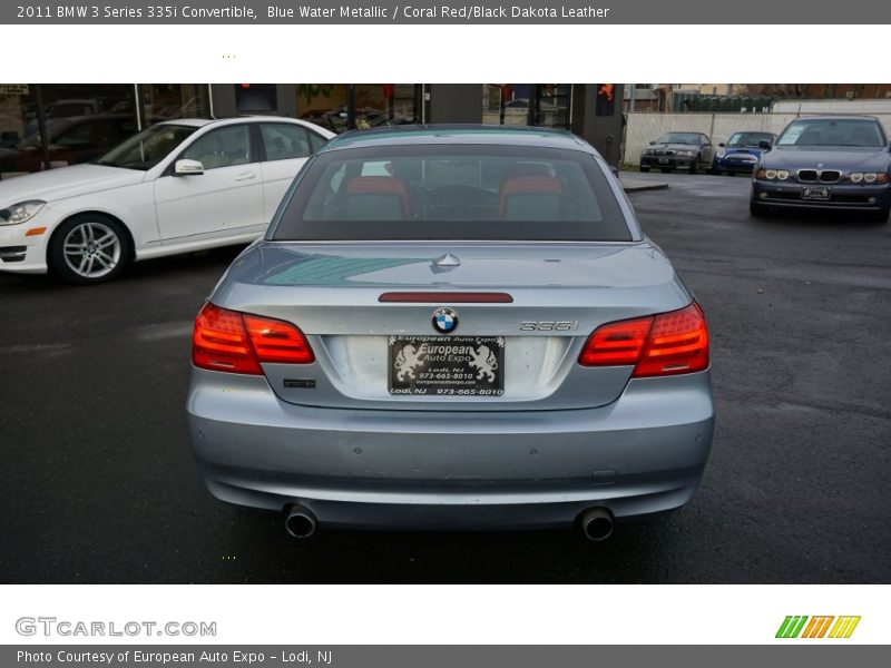 Blue Water Metallic / Coral Red/Black Dakota Leather 2011 BMW 3 Series 335i Convertible