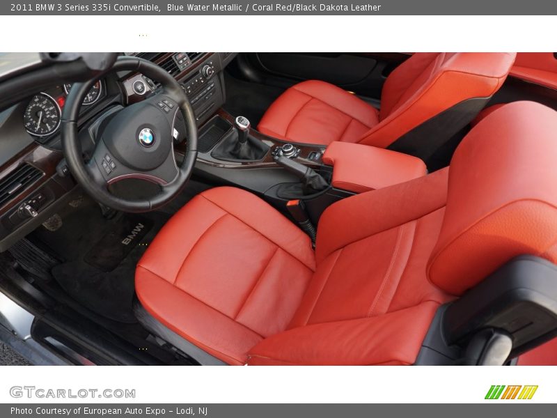 Blue Water Metallic / Coral Red/Black Dakota Leather 2011 BMW 3 Series 335i Convertible