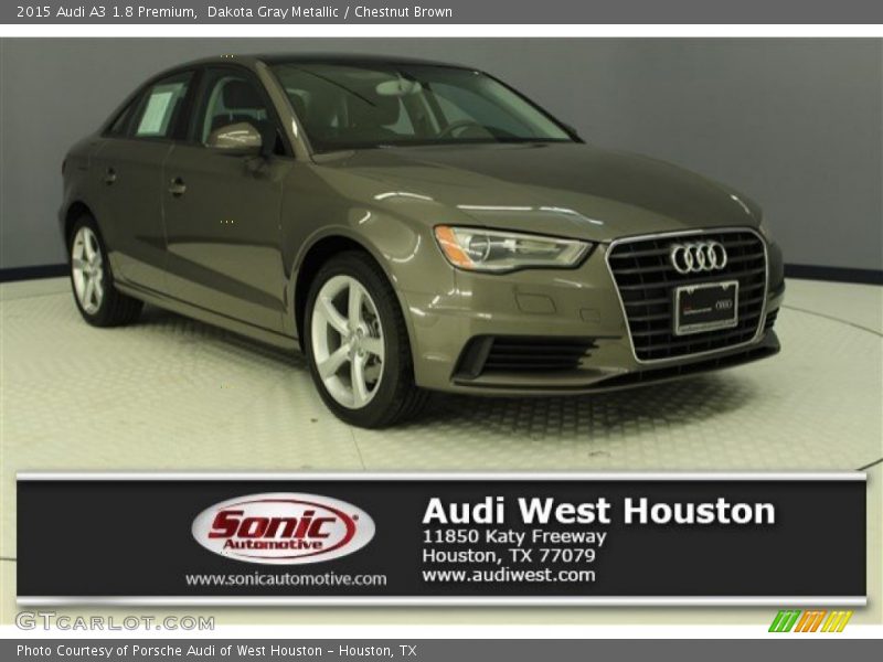 Dakota Gray Metallic / Chestnut Brown 2015 Audi A3 1.8 Premium