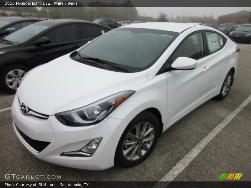White / Beige 2016 Hyundai Elantra SE
