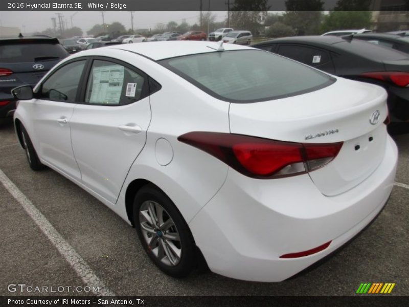 White / Beige 2016 Hyundai Elantra SE