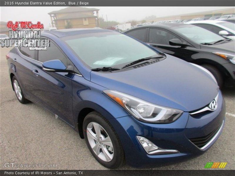 Blue / Beige 2016 Hyundai Elantra Value Edition