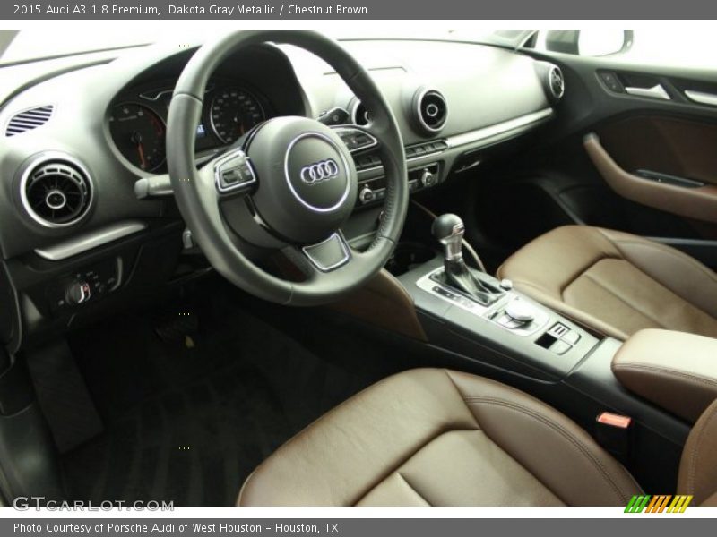 Dakota Gray Metallic / Chestnut Brown 2015 Audi A3 1.8 Premium