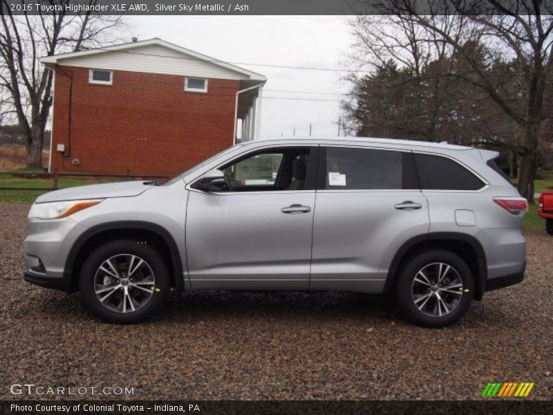 Silver Sky Metallic / Ash 2016 Toyota Highlander XLE AWD