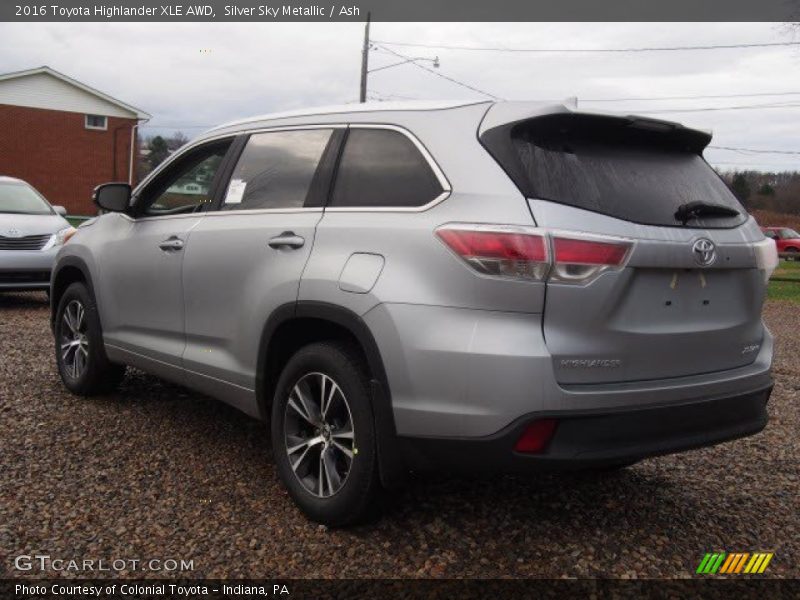 Silver Sky Metallic / Ash 2016 Toyota Highlander XLE AWD