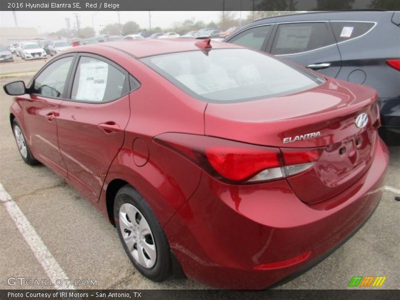 Red / Beige 2016 Hyundai Elantra SE