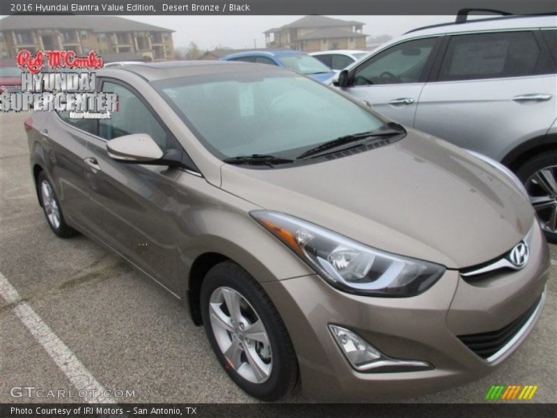 Desert Bronze / Black 2016 Hyundai Elantra Value Edition