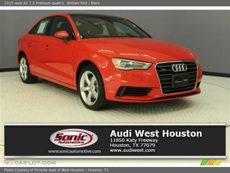 Brilliant Red / Black 2015 Audi A3 2.0 Premium quattro