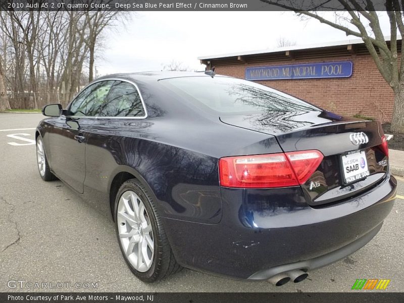 Deep Sea Blue Pearl Effect / Cinnamon Brown 2010 Audi A5 2.0T quattro Coupe